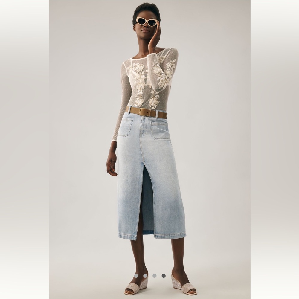 Anthropologie Mesh embellished top new with tags - Picture 2 of 12